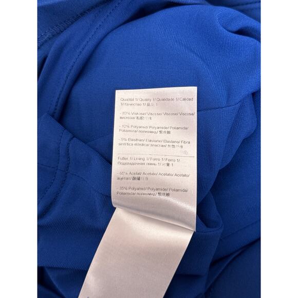 Escada Dress 42 / US 12 Womens Blue Bodycon Illusion Paneled Sheath Knee Midi - Picture 9 of 9